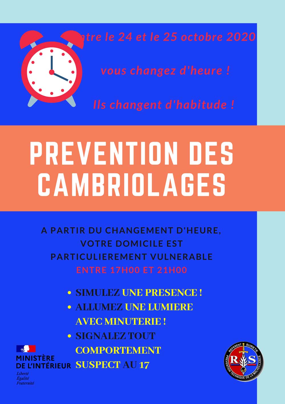 Affiche de prévention des cambriolages