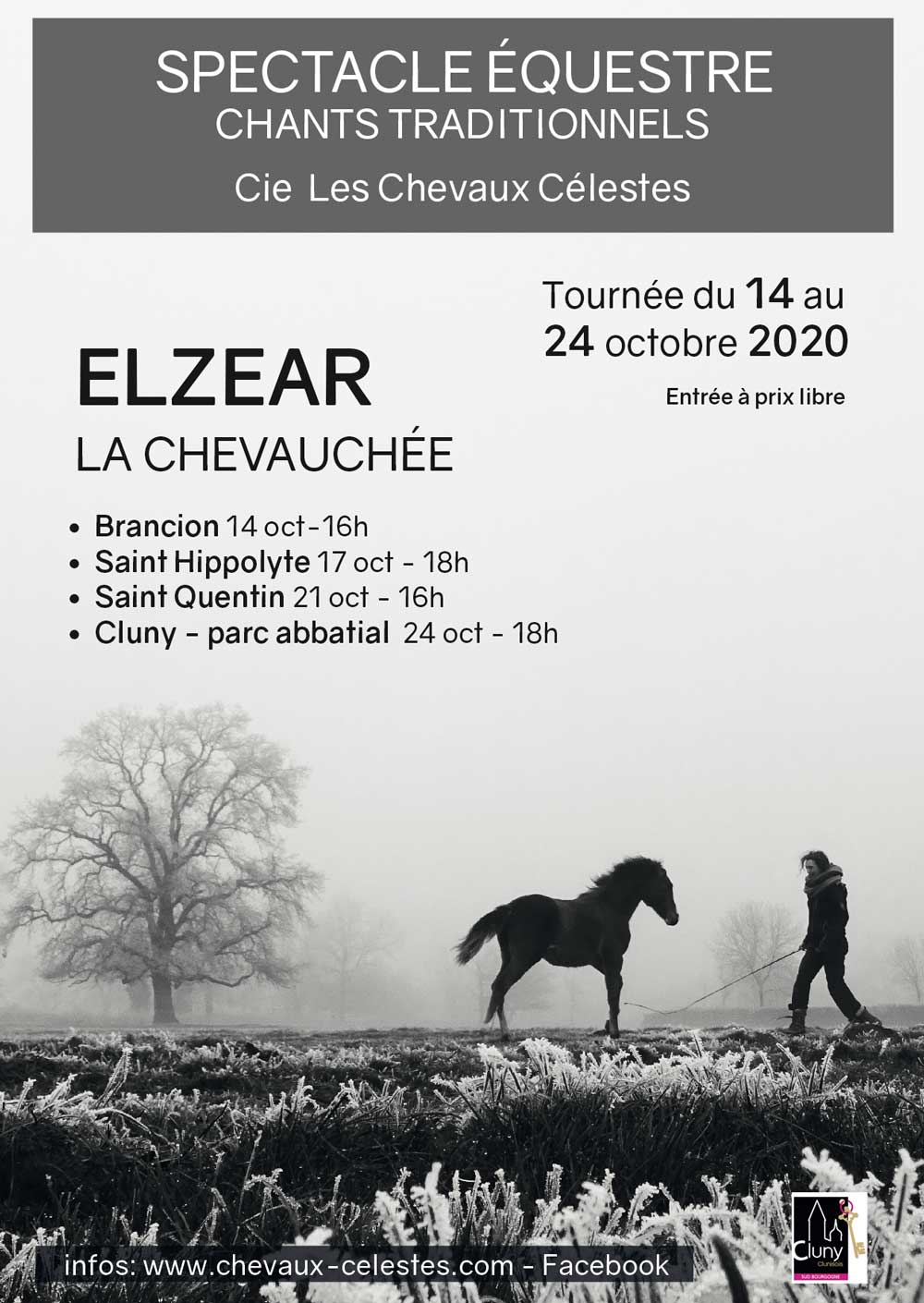 Flyer du spectacle ELZEAR LA CHEVAUCHÉE