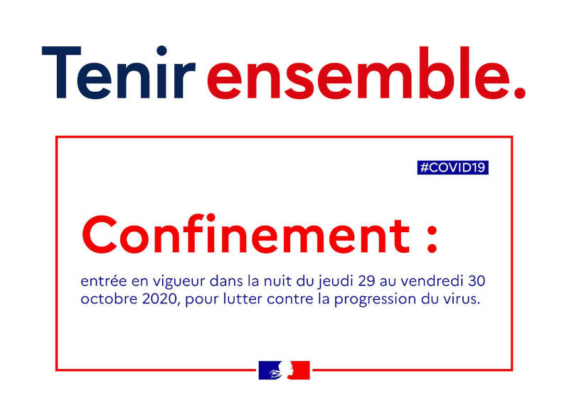 Bannière reconfinement octobre 2020