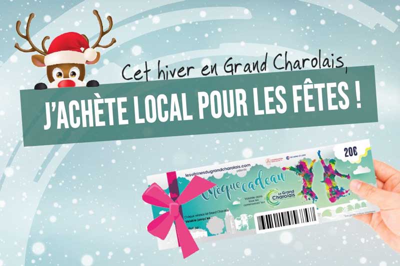 Bannière de l'opération des Chèques Cadeaux du Grand Charolais version hiver 2020